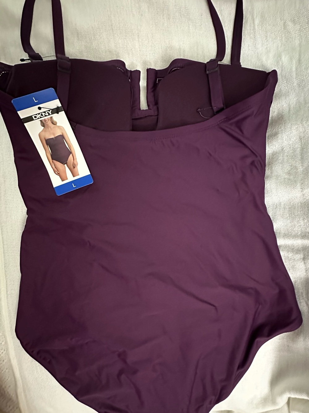 DKNY Plum u neckline detail One-Piece Swimsuit ,tummy control , bust support - Picture 6 of 10